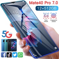 Mate40Pro 7.0 Inch Hd+ Smartphone 5G Network Mobile Phone 12Gb+512Gb 13Mp+24Mp Battery 4800Ma