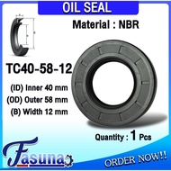 Oil Seal TC40-58-12 Rubber TC (NBR) Inner Hole 40 Outer Diameter 58 Thickness 12 Mm TC40x58x12 Mm.