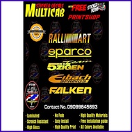 ◹ ◟ ⚡ Multicab Car door sticker decals, cut-out durable & high quality