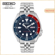 Seiko นาฬิกาสำหรับผู้ชายสาม-สีดำ DiverS นาฬิกาวันที่วันคู่สายเหล็กผู้ชายนาฬิกาข้อมือผู้ชาย SKX007