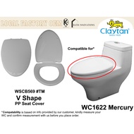Claytan WC1622 Mercury Toilet Seat Cover V Shape Replacement (Soft Close) WSCB569 TM