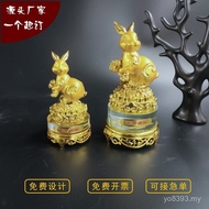 God of Wealth New Style Rotating Car 4S Gold Ingot Insurance Crystal Souvenir Shop Decoration Cornuc