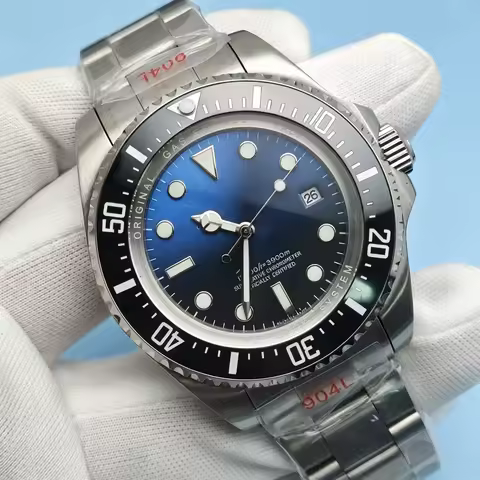 Deep sea Case Tripod 44mm Diving Watch fit 2813 Movement Gradient Blue Dial 44mm Case M136660 Same W