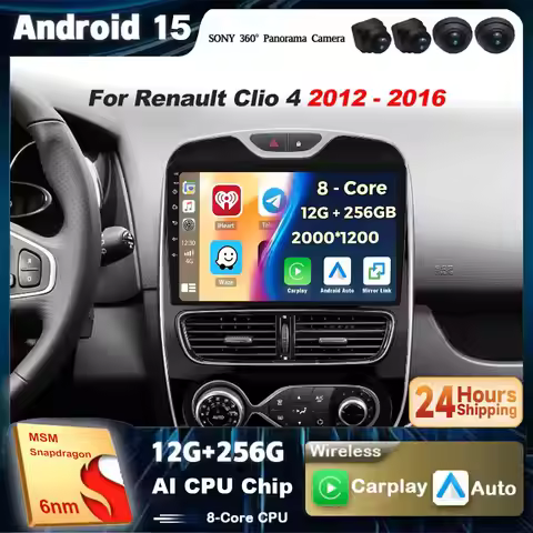 Android 15 For Renault Clio 4 BH98 KH98 2016- 2019 2K QLED Android Car Radio Multimedia Video Player