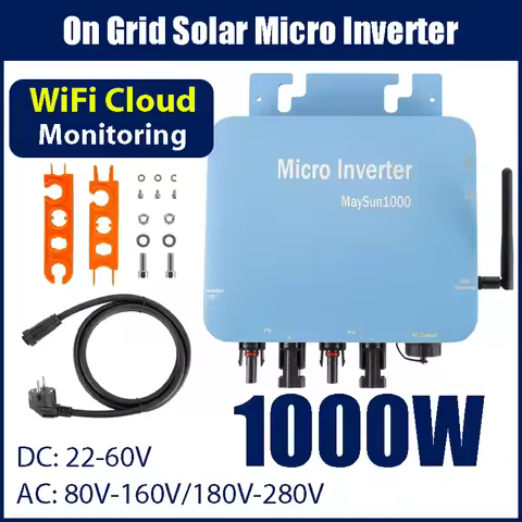 Waterproof 1000W Micro Solar Panel Smart Inverter 1KW Pure Sine Wave Home Inverter MPPT On Grid Tie 