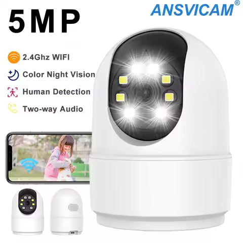 Smart PT WiFi Security Camera 5MP Indoor Home IP Cam with Human Tracking Pet Monitor Two-Way Audio N