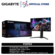 GIGABYTE AORUS FO27Q3 27" OLED GAMING MONITOR ( 27" QDOLED QHD / 0.03MS / 360HZ / AMD FREESYNC /HD M