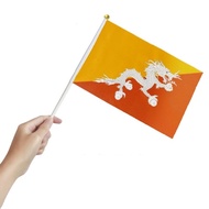 Spot Delivery 94 Bhutan 【5PCS】Hand-Waving Flag 14*21*30cm World Flags Fans Props National Day Meting