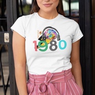 80's T-Shirt Vintage Print Blouse Babylook 80's Feminine Tshirt Music Promotion