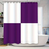 Modern White Purple Shower Curtain Rectangular Bath Decor Polyester Fabric Size: 72x84 inches Perfec