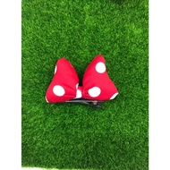 ~Lishing Incense~Korean Red Circle Bow Hair Clip Accessories 1 Item H01H11