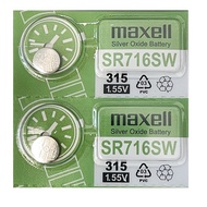 [SG] Maxell 315 SR716SW SR67 Silver Oxide Button Battery (2 Pieces)
