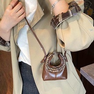 BLISS Small Shoulder Pouch, Adjustable Straps Retro Lipstick Crossbody Bag, Thickened Lightweight La