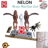 NELON HDB Mortise Lockset / HDB metal gate door lock set (8pcs modern key )