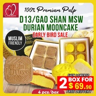[Cinta Rasa] 100% Premium Pulp Gao Shan MSW/D13 Durian Snow Skin Mooncake 4 Large Size
