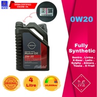 Nissan Engine Oil SP/GF 6A 0W20 4L Fully Synthetic ALMERA N17 SERENA HYBRID C26 ALMERA TURBO N18