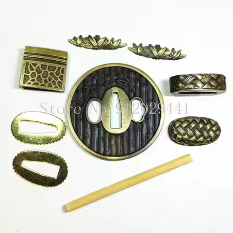 Alloy Tsuba Fuchi Kashira Menuki Seppa Habaki For Japanese Samurai Katana Wakizashi Sword Accessory 