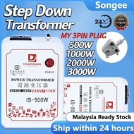【Ready Stock 】100v-120v 500W/1000W/2000W/3000W  Step Down Voltage Converter Transformer Converts 110v  Power Transformer