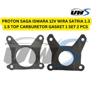 PROTON SAGA ISWARA 12V WIRA SATRIA 1.3 1.5 TOP CARBURETOR GASKET 1 SET 2 PCS