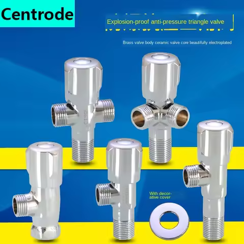1/2 IN Hot and Cold Water Triangle Valve Water Stop Valve Basin Solar Electric Water Heater Switch E