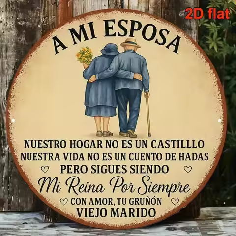 A Mi Esposa Mi Reina Por Siempre Vintage Metal Sign • Romantic Wall Art Anniversary Gift for Wife