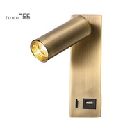 3W LED Wall Lamp Embedded and Rotatable Reading Light USB Focus Light for Bedroom Bedside Study 3000
