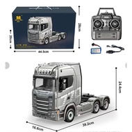 [NEW25] HUINA 770S SCANIA  RC Tractor Truck 19CH Engineering Trailer Truck With Light and Sound Trac