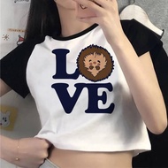 Hedgehog crop top female jojifuku summer grunge alternative  kawaii shirt kawaii funny emo cutecore 