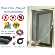 ﹉ﺴ◄Magnetic Mosquito Net ( For Steel / Aluminium Grill ) Insect Screen Window Mesh Jaring Nyamok