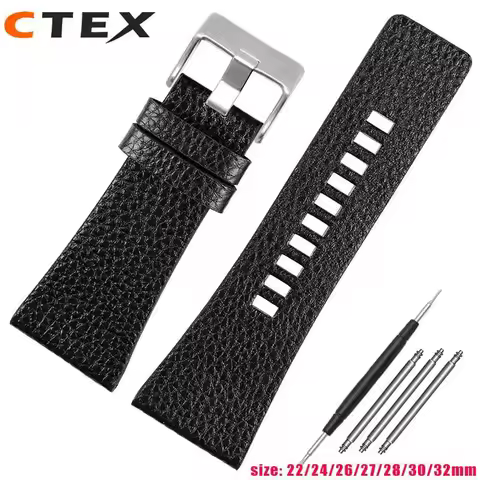 Genuine Lea/ther Strap Watchband For diesel Watches DZ4386 1657 1399 1206 4323 Black Band 22mm 24mm 