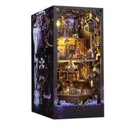 In stock Retro DIY Wooden Book Nook Shelf Insert Miniatures Kits Magic Pirate Ship Bookshelf Home Bo