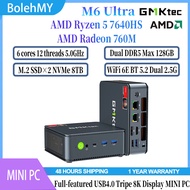 GMKtec M6 Ultra MINI PC AMD Ryzen 5 7640HS 2*DDR5 128GB 2*M.2 2280 SSD 8TB WIFI6E BT5.2 2*2.5G LAN W