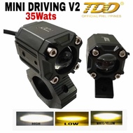 TDD MINI DRIVING LIGHT V2 35Watts Pair Bulb Motorcycle Fog Light