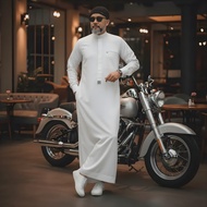 Khaleed Apparel - Thobe Jubah Fawaz Saudi Gamis Men's White Sultan