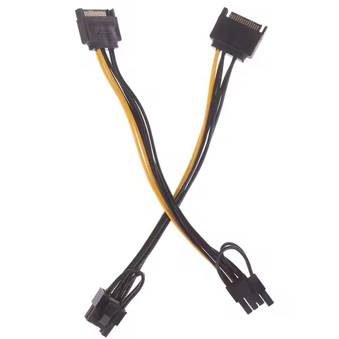 1pc 15pin SATA Cable Male To 8pin(6+2) PCI-E Power Cable 20cm for Graphic Card with High-Speed Data 