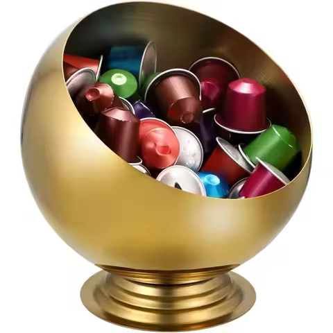 [NEW!ABAG】 Gold Metal Coffee Pod Holder, For K-Cup, Nespresso Vertuo, Keurig Compatible, Storage& Cr