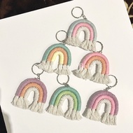 GANTUNGAN [PART I] MACRAME RAINBOW Keychain | Macrame rainbow Hanger | Macrame rainbow Keychain | Keychain | Bag Hanger | Souvenir | Macrame Rainbow/ Rainbow Car Glass Hanger bag charm ganci souvenir gift Cute aesthetic gift