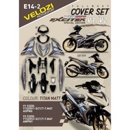 **VELOZI** Y15ZR V1 / V2 COVERSET EXCITER150 STICKER TANAM TITAN MATTE / BLACK COVER SET BODY COVER 