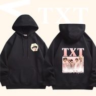 M-3XL Txt Printed Cotton Hoodie Fans Support Sweatshirt Unisex Long Sleeve Casual Hooded Pullover Ho