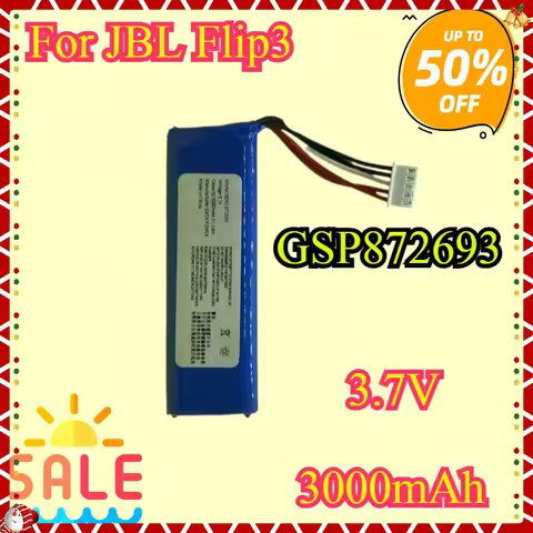 New Battery For JBL Flip 3 Flip3 3000mAh GSP872693 P763098 03 Player Speaker Rechargeable Battery