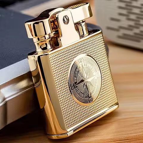 New Windproof Retro Brass Cigar Lighter Cigar Lighter Men Smoking Accessories Gadget Metal Luxury Ke