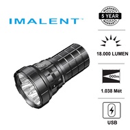 IMALENT R60C flashlight, 18000 lm brightness, 1038 m range, built-in battery pack (including 3 21700