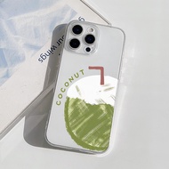 Hand drawn coconut transparent phone case For NOTHING PHONE 1 2 2a plus cmf phone 1 Fresh Wind Prote