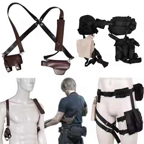 Fantasia Leon Tactical Harness Belt Biohazard Game Hazard Bio Re Cosplay Costume Accessories Men Hal