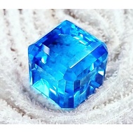 Natural Brazilian 102.56 Ct Swiss Blue Topaz Loose Gemstone Cube Cut