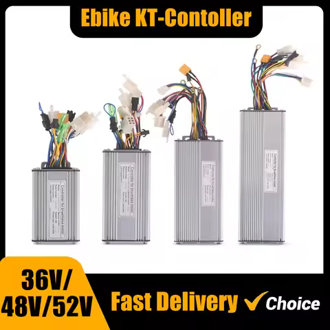 ChamRider,Sinewave-Electric Bike Sensorless Controller, KT Controller, Dual Mode, 36V, 48V, 250W, 35