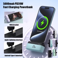 5000mah PD20W Fast Charging Powerbank Mini Power Bank with LED Light Phone Holder Mobile Emergency P