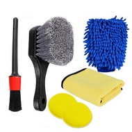 6-Piece Set Car Wash Towel Gloves Car Wash Set Car Tire Brush Detail Brush Gap Cleaning Brush Car Cl