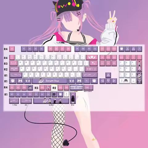 132 keys Hololive Vtuber KeycapsTokoyami Towa Key Cap PBT DYE Sublimation Cherry MX Switch Keycap Me