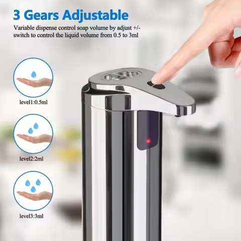 New Stainless Steel Automatic Soap Dispenser Waterproof Electric Touchless Soap Dispenser Foam Soap 